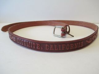 Vintage Yosemite California Leather Tooled Belt National Park