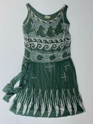 Rare Antique Vionnet Beaded Flapper Dress With Horses 4