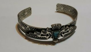 Antique Vintage Silver Cuff Bracelet Native American Indian Navajo