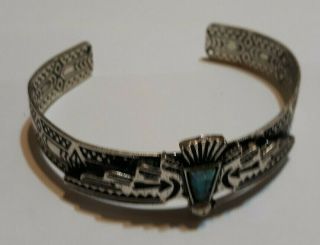 ANTIQUE VINTAGE SILVER CUFF BRACELET NATIVE AMERICAN INDIAN NAVAJO 2