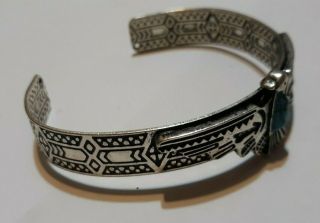 ANTIQUE VINTAGE SILVER CUFF BRACELET NATIVE AMERICAN INDIAN NAVAJO 4