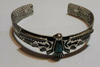 ANTIQUE VINTAGE SILVER CUFF BRACELET NATIVE AMERICAN INDIAN NAVAJO 5