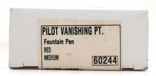 Vintage Pilot Vanishing Point Click Fountain Pen Red Medium w/ Authentic Box 3