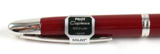 Vintage Pilot Vanishing Point Click Fountain Pen Red Medium w/ Authentic Box 7