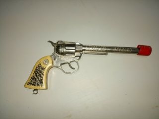 Vintage Actoy Wyatt Earp Buntline Special Cap Gun And Leather Holster