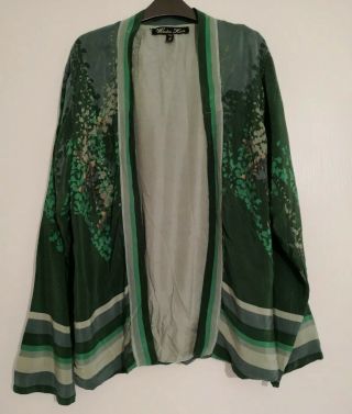 Winter Kate Opy Jacket Vintage Silk Kimono Sz S Wildwood Green