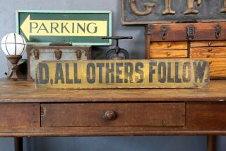 Vintage 1920s Furniture Company Folk Art Wooden Sign Shelf Bracket Wood Storage 3