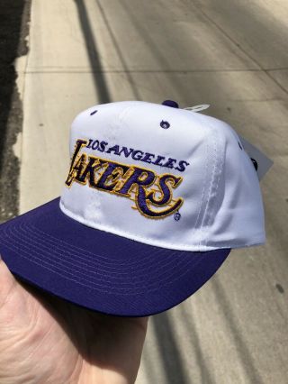 NWT Vintage 90 ' s Sports Specialties Los Angeles Lakers Snapback Hat Cap NBA 2