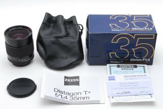 【rare In Box】 Contax Zeiss Distagon 35mm F/1.  4 T Mmj Lens From Japan 783