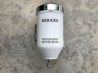 Vintage Boraxo Porcelain Powder Soap Dispenser Subway Gas Bus Station Garage