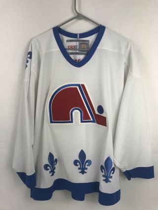 Rare Vtg 90’s Ccm Nhl Quebec Nordiques Hockey Jersey Size Large