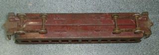 scarce antique red painted cast iron Pullman sleeper train car toy 4