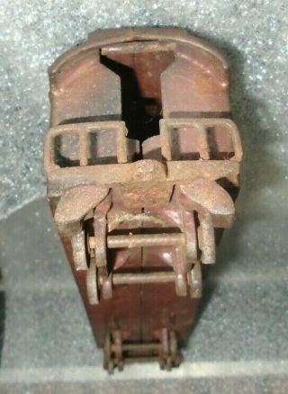 scarce antique red painted cast iron Pullman sleeper train car toy 5