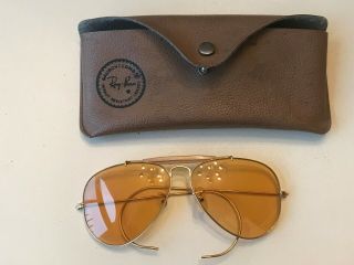 Vintage Ray - Ban Shooting Glasses By Bausch & Lomb Usa Missing One Nose Pad
