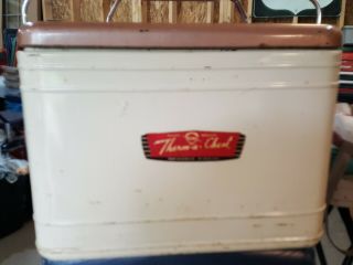 Vintage Therma - A - Chest Retro Metal Cooler Therm A Chest W/plug Can Opener,  Tray
