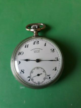 Gramophone Pocket Watch M.  A.  S Cal616 Swiss Very Good Work &condition /rolex