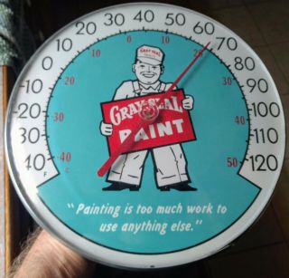 " Vintage " Gray Seal Paints " Pam - Style " Thermometer.