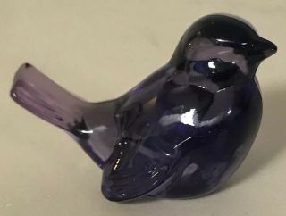 Vintage Fenton Amethyst Purple Glass Bird - Made In Usa