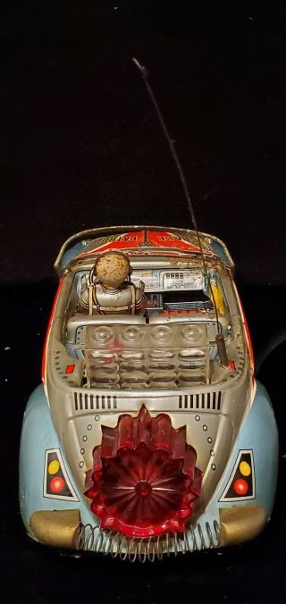 Vtg Nomura Volkswagen Vw R - 10 Space Patrol Robot Space Tin Toy Battery Car 1960 3