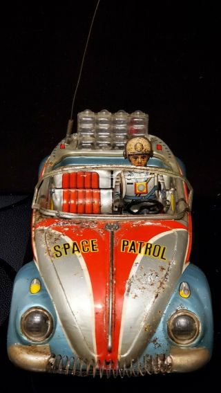 Vtg Nomura Volkswagen Vw R - 10 Space Patrol Robot Space Tin Toy Battery Car 1960 5