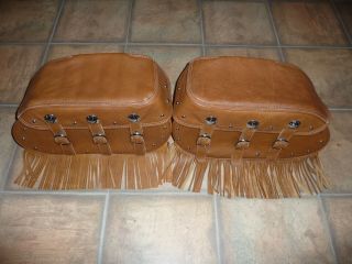 Indian Chief Tan Leather Saddlebags Bags Classic Vintage Chieftain Rm Sf