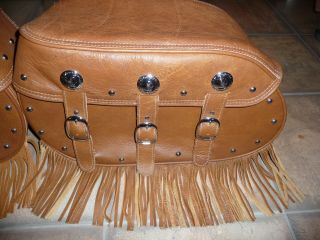 Indian Chief tan leather saddlebags bags Classic Vintage Chieftain RM SF 2
