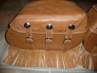 Indian Chief tan leather saddlebags bags Classic Vintage Chieftain RM SF 3