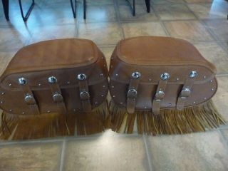 Indian Chief tan leather saddlebags bags Classic Vintage Chieftain RM SF 4