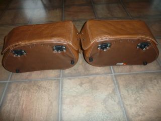 Indian Chief tan leather saddlebags bags Classic Vintage Chieftain RM SF 7