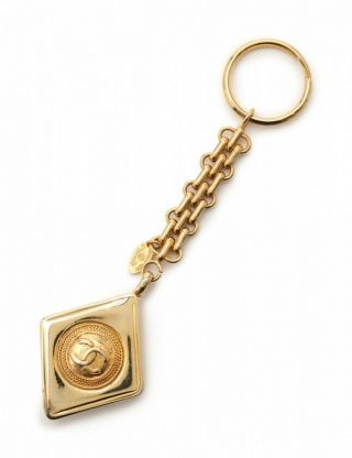 Chanel Auth Key Ring Keychain Kokomaku Gold Small Vintage