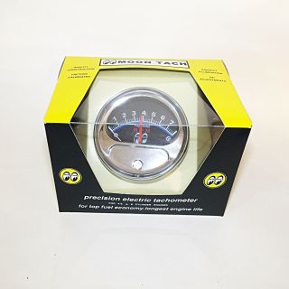 Moon Tach With Chrome Cup - For 4,  6 Or 8 Cylinder Engines - 12 Volt