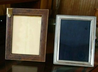 Auth Vintage Leather Gucci Picture Photo & 925 Silver Picture Frame