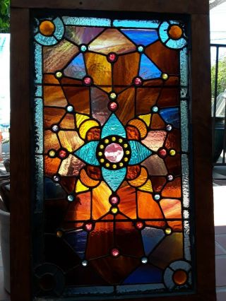 Antique Leaded Stained Glass Window 2