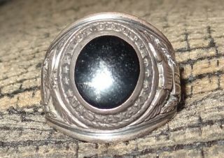 Wwii; Solid Sterling Silver Pilot Officer U.  S.  A.  A.  F.  Ring