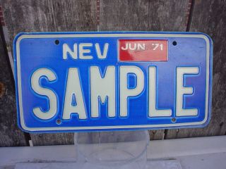 Vintage Nevada 1971 (sample) License Plate