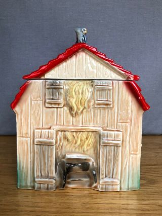 Vintage Regal China Company Old McDonald Farm House Barn Cookie Jar 1940”s 4