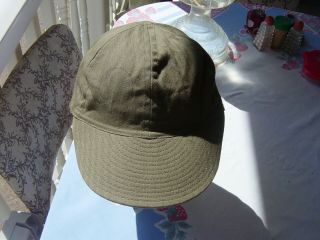 Wwii A 3 Mechanics Cap N.  O.  S.  Unissued Large Size 7 1/2 "