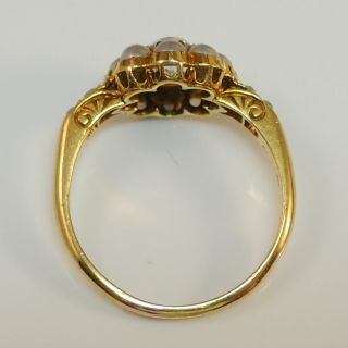 Victorian / Edwardian 18ct Gold diamond & Pearl Ring 10