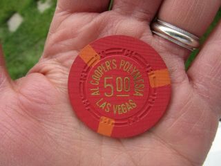 1951 vintage $5 CASINO CHIP poker AL COOPER ' S POLYNESIA gambling LAS VEGAS NV us 10