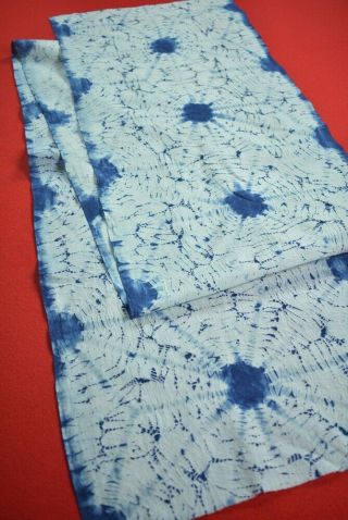 Za99/95vintage Japanese Fabric Cotton Antique Boro Patch Indigo Blue Shibori 89 "