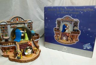 Vintage Disney Beauty And The Beast Belle Library Music Snowglobe Globe 1991