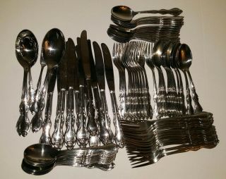 1847 Rogers Bros Cotillion Stainless Silverware Set Complete Setting For 12 Vtg