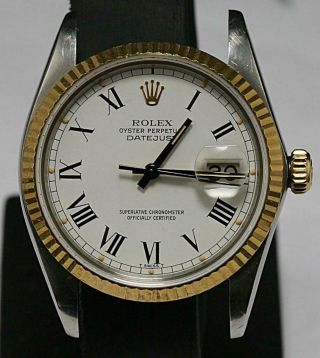 Rare&collectable Rolex Datejust Ref16013 Untouched Roman Black Hands Whitedial