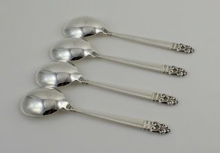 International Royal Danish Sterling Silver Cream Soup Spoons - 6 1/2 