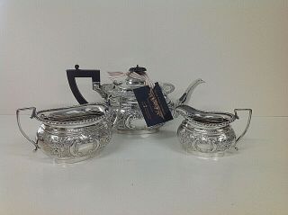 Vintage Mappin And Webb 3 Piece Silver Plated Triple Deposit Tea Set