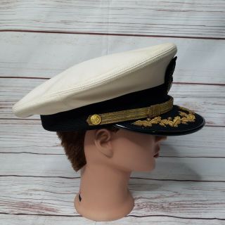 Vintage Bancroft Military Caps Usn Us Navy Officer Admiral Hat Cap 7 3/8 Rare
