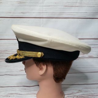 Vintage Bancroft Military Caps USN US NAVY Officer Admiral Hat Cap 7 3/8 Rare 3