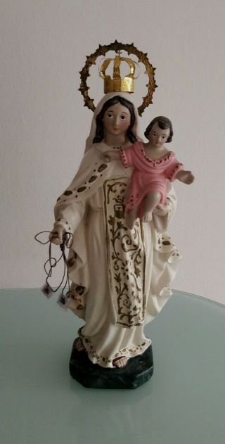 Vintage 12 " Statue Of Our Lady Of Merced / Virgen De Las Mercedes Statue Spain -
