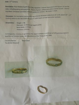 17th Century Gold Posy Ring 5