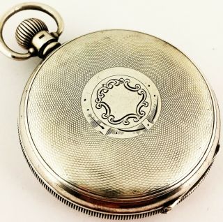 Large Antique Solid Silver Dennison Co Pocket Watch